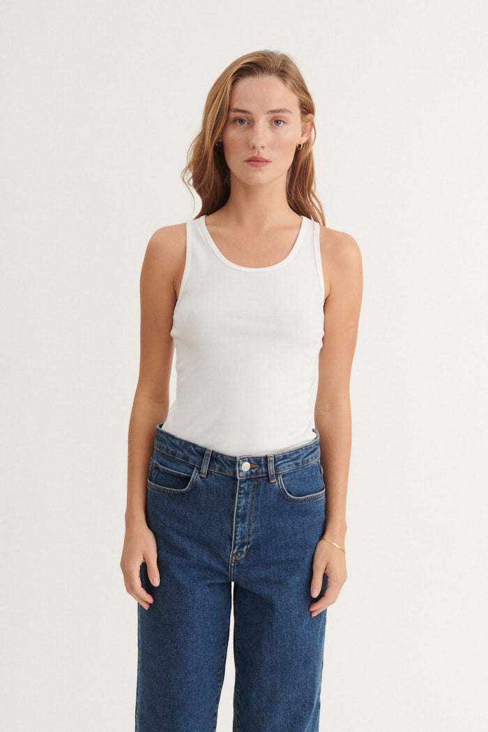 Basic Apparel Ludmilla Tank Toppe 423 Bright White